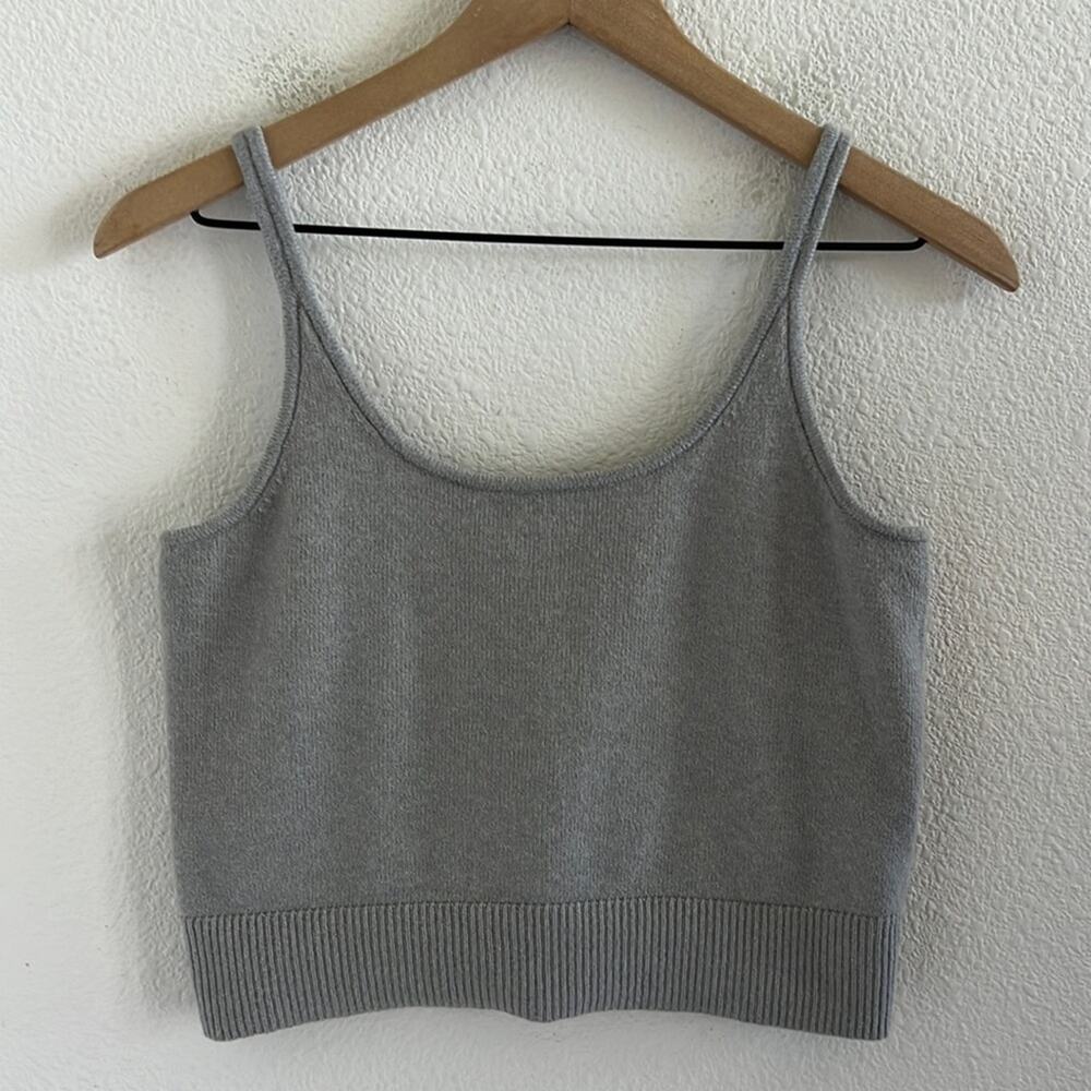 NWT Old Navy Gray Knit Cropped Tank Blouse Top Small